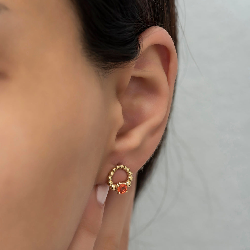 14K Gold Orange Sapphire Stud Earrings – Solara