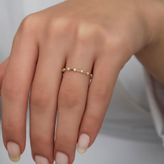 14K Gold Full Eternity Diamond Band – Lureine