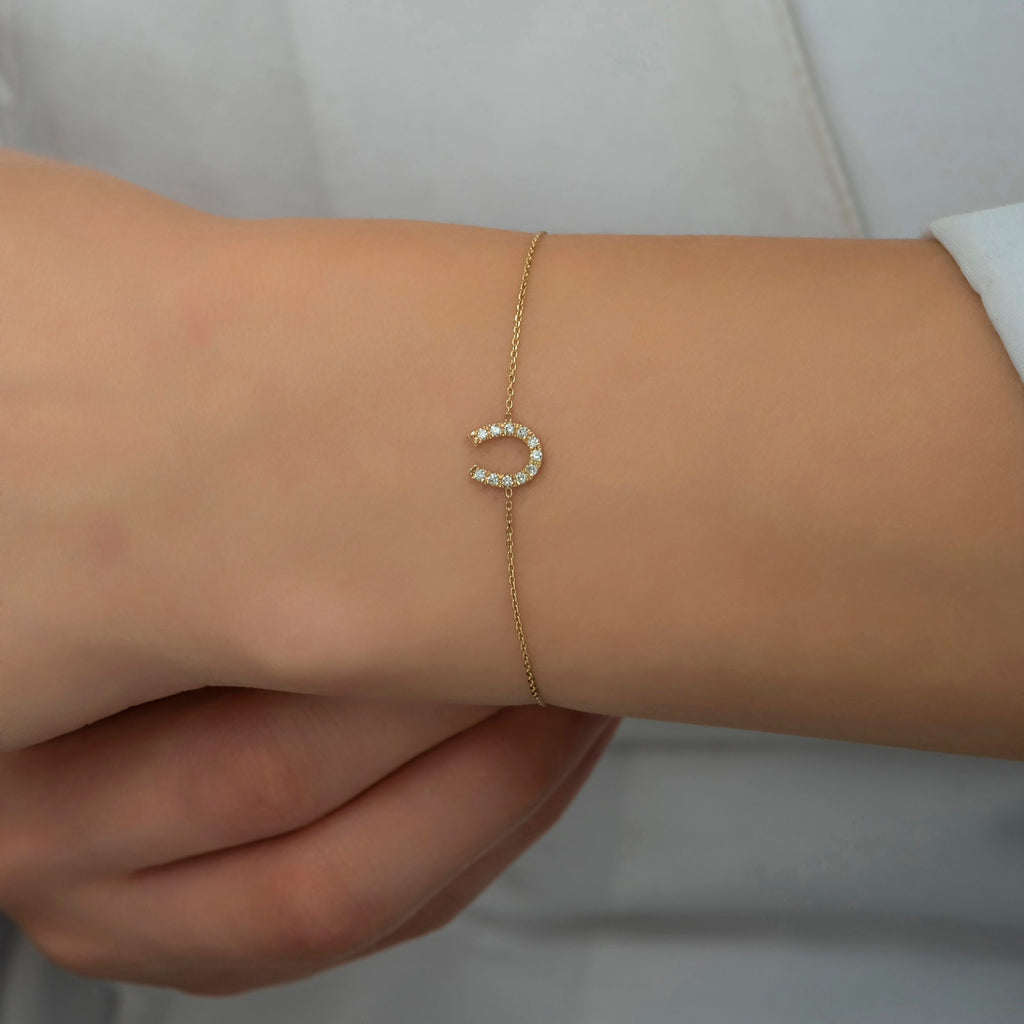 14K Gold Diamond Horseshoe Necklace – Fortuna