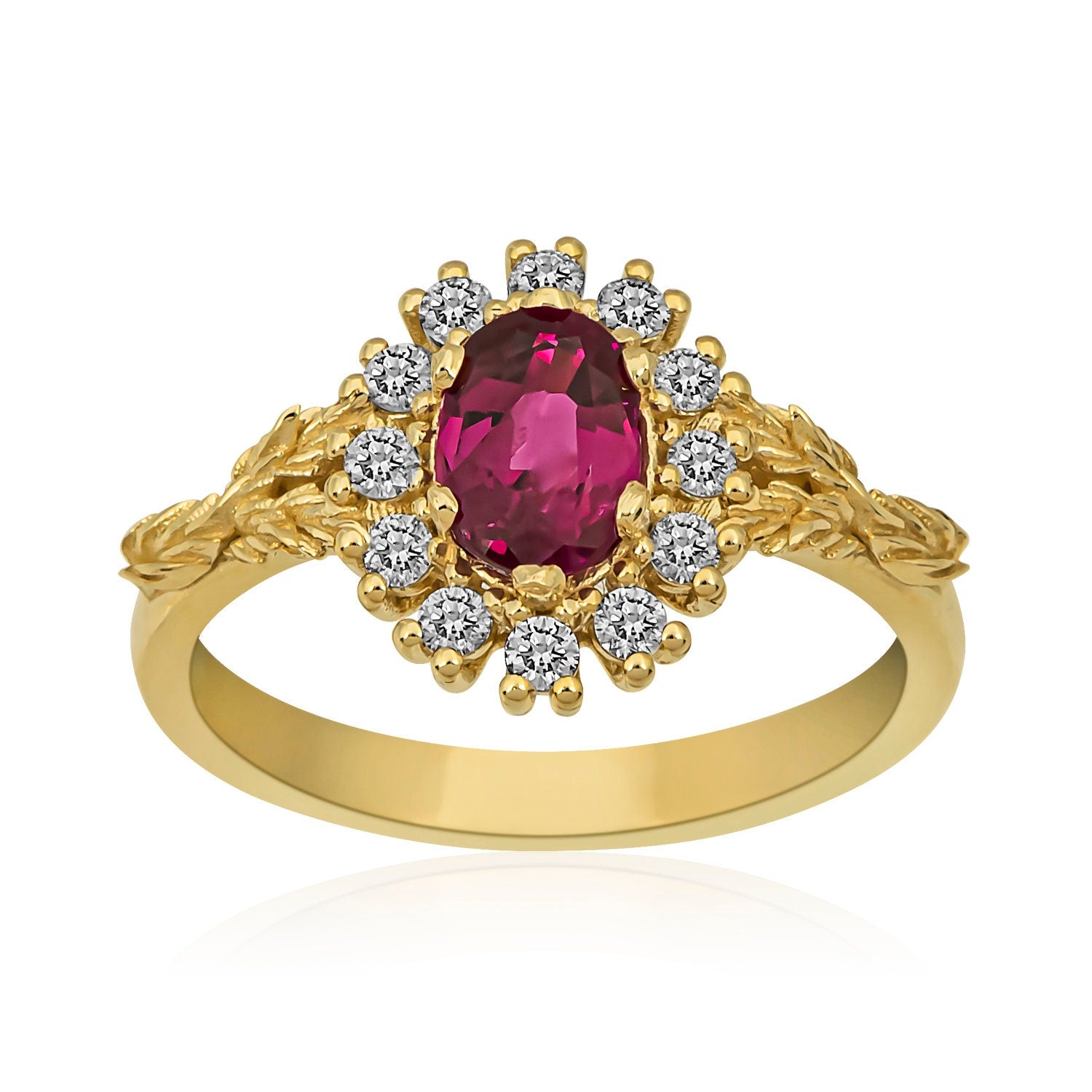 14K Gold Ruby & Diamond Ring – Carmelle