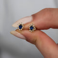 14K Gold Blue Sapphire & Diamond Oval Earrings – Astra