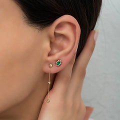 14K Gold Emerald & Diamond Oval Earrings – Astra