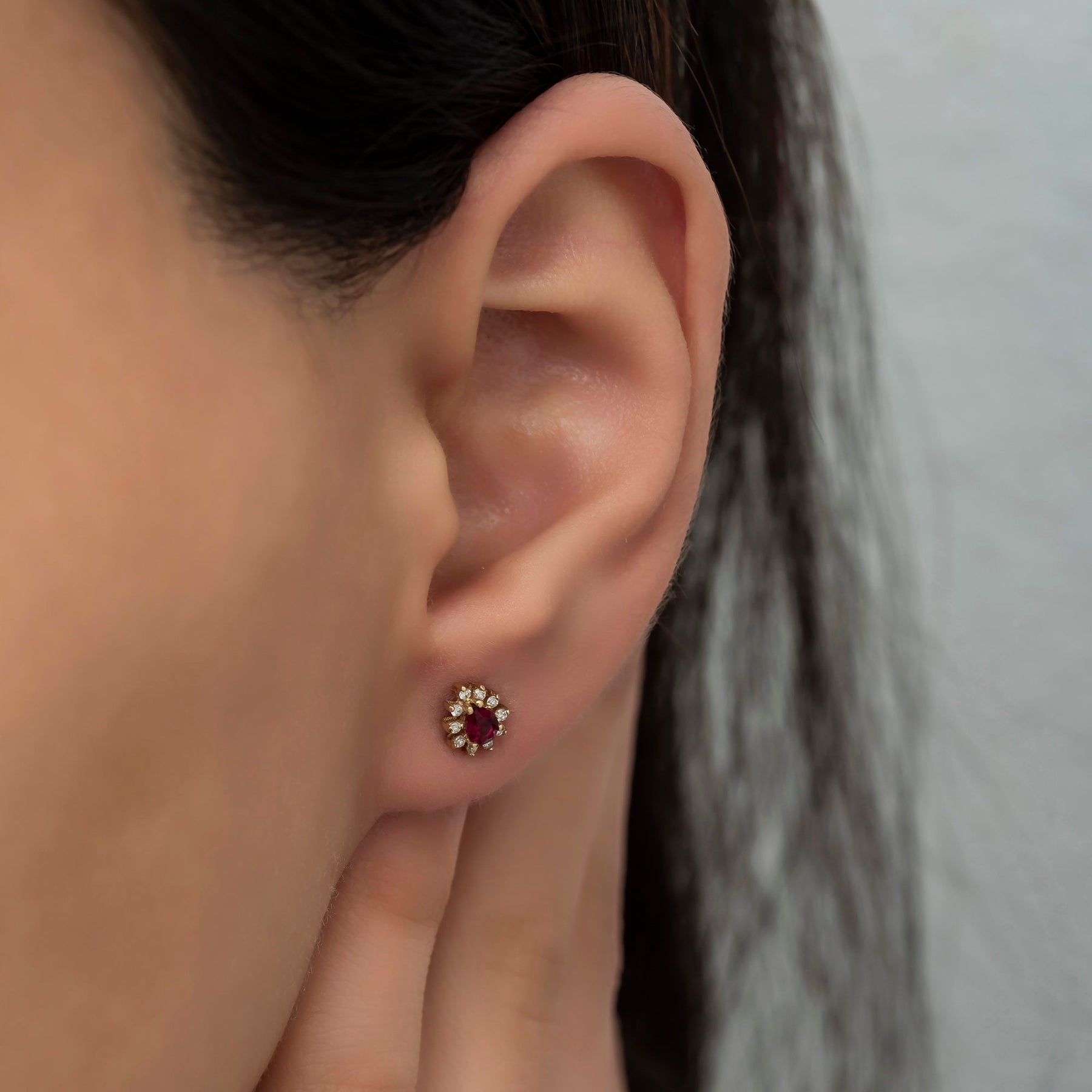 14K Gold Ruby & Diamond Pear Earrings – Astra