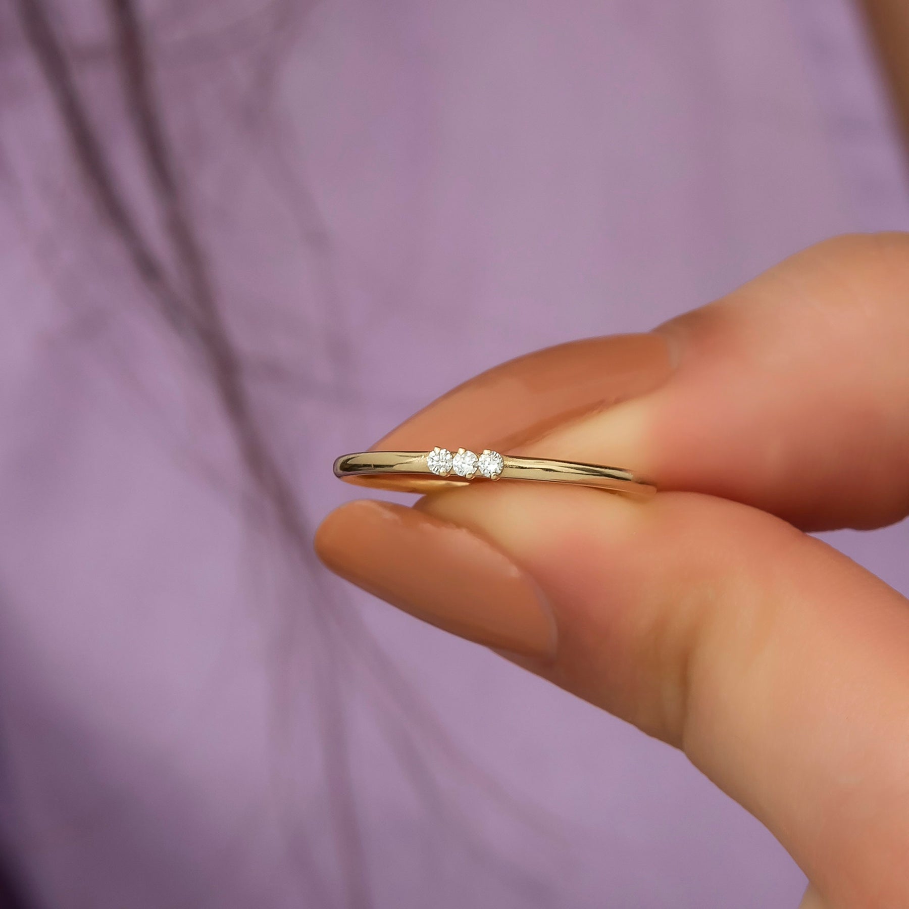 14K Gold Diamond Trio Ring – Arlisse