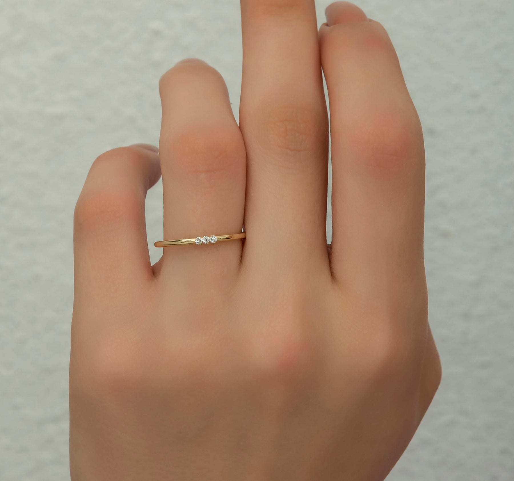 14K Gold Diamond Trio Ring – Arlisse