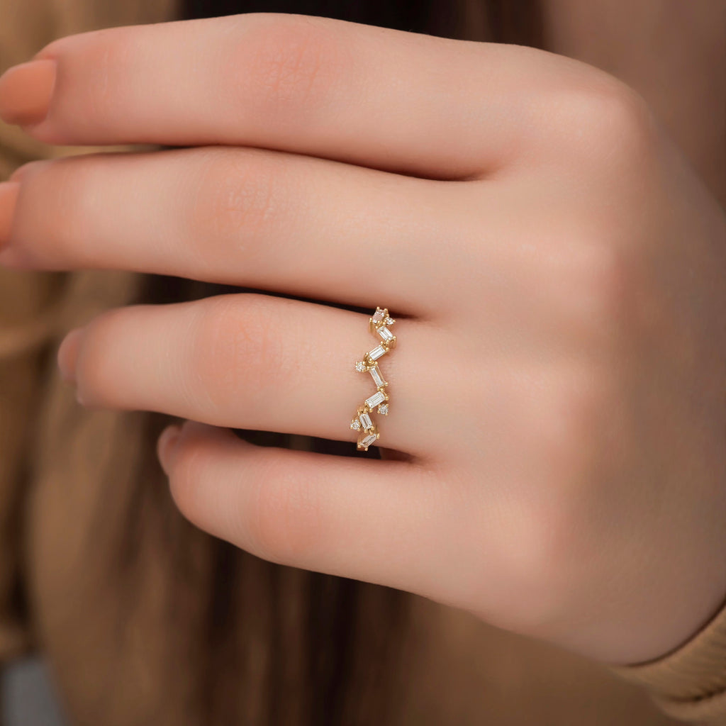 14K Gold Baguette Diamond Ring – Cylena