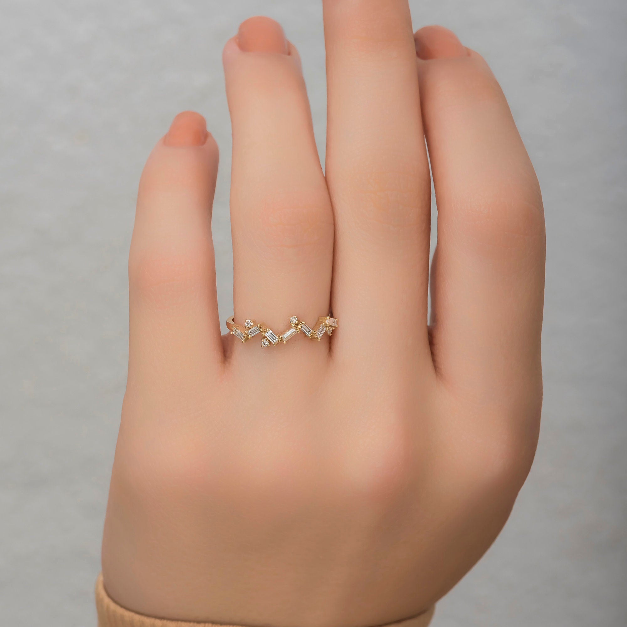 14K Gold Baguette Diamond Ring – Cylena