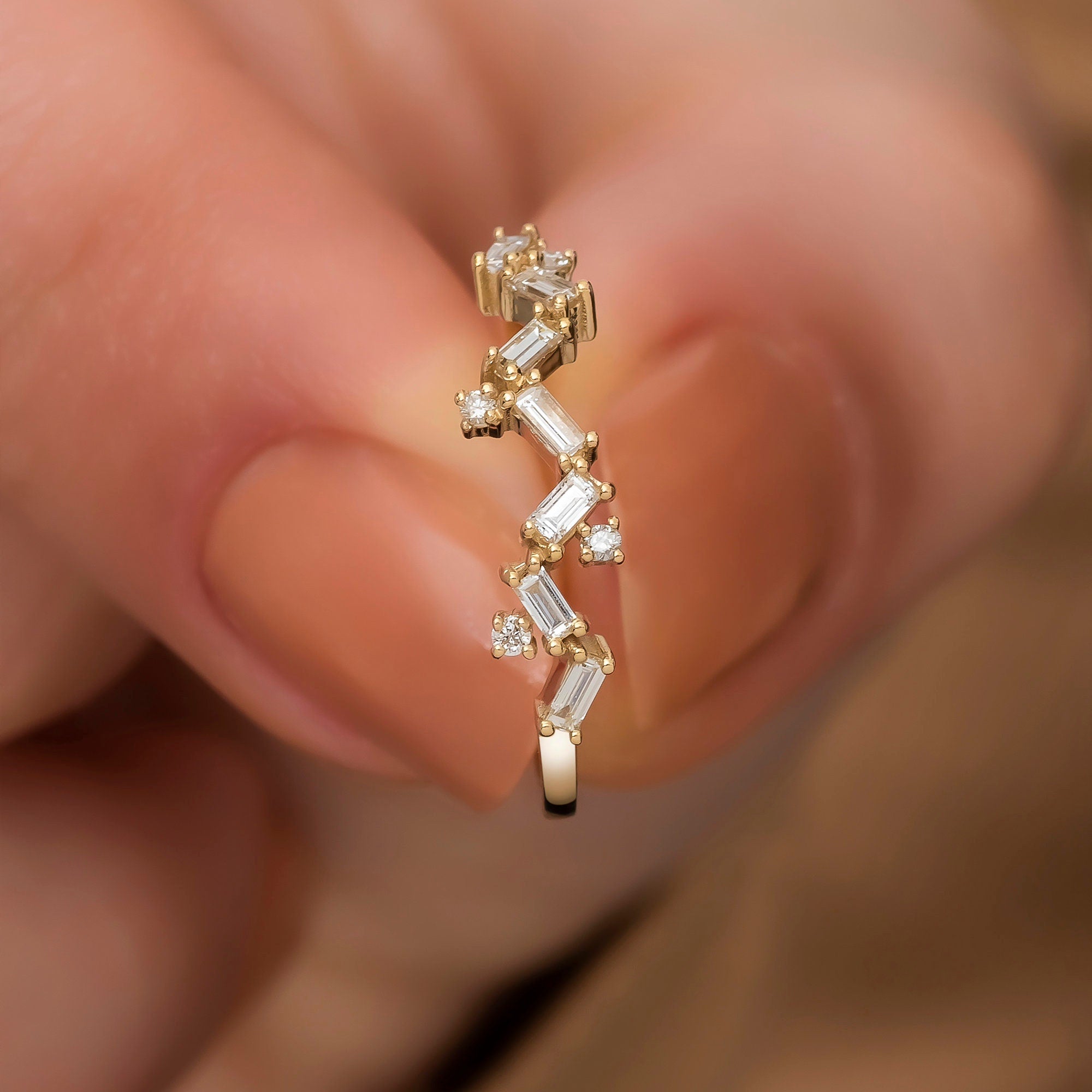 14K Gold Baguette Diamond Ring – Cylena