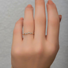 14K Solid Gold 5-Stone Baguette Diamond Ring – Nerise