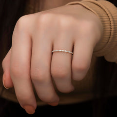 14K Gold 1.40 MM Round Diamond Half Eternity Band – Mirvane