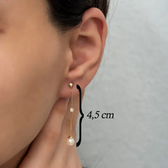 14K Gold Diamond Pearl Earrings — Serene