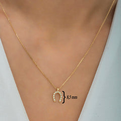 14K Gold Diamond Horseshoe Necklace – Fortuna