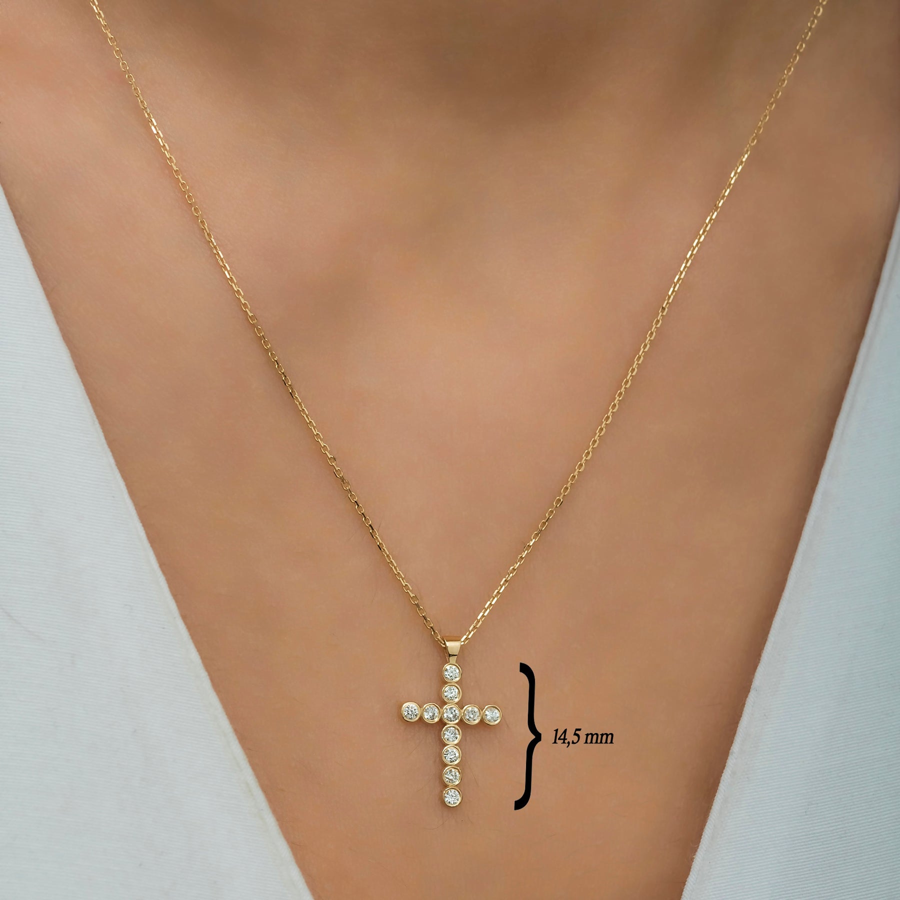 14K Gold Diamond Cross Necklace – Alenya