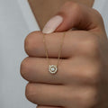 14K Gold Diamond Halo Pendant — Liora
