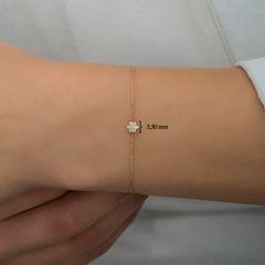 14K Gold Diamond Flower Bracelet – Bloom