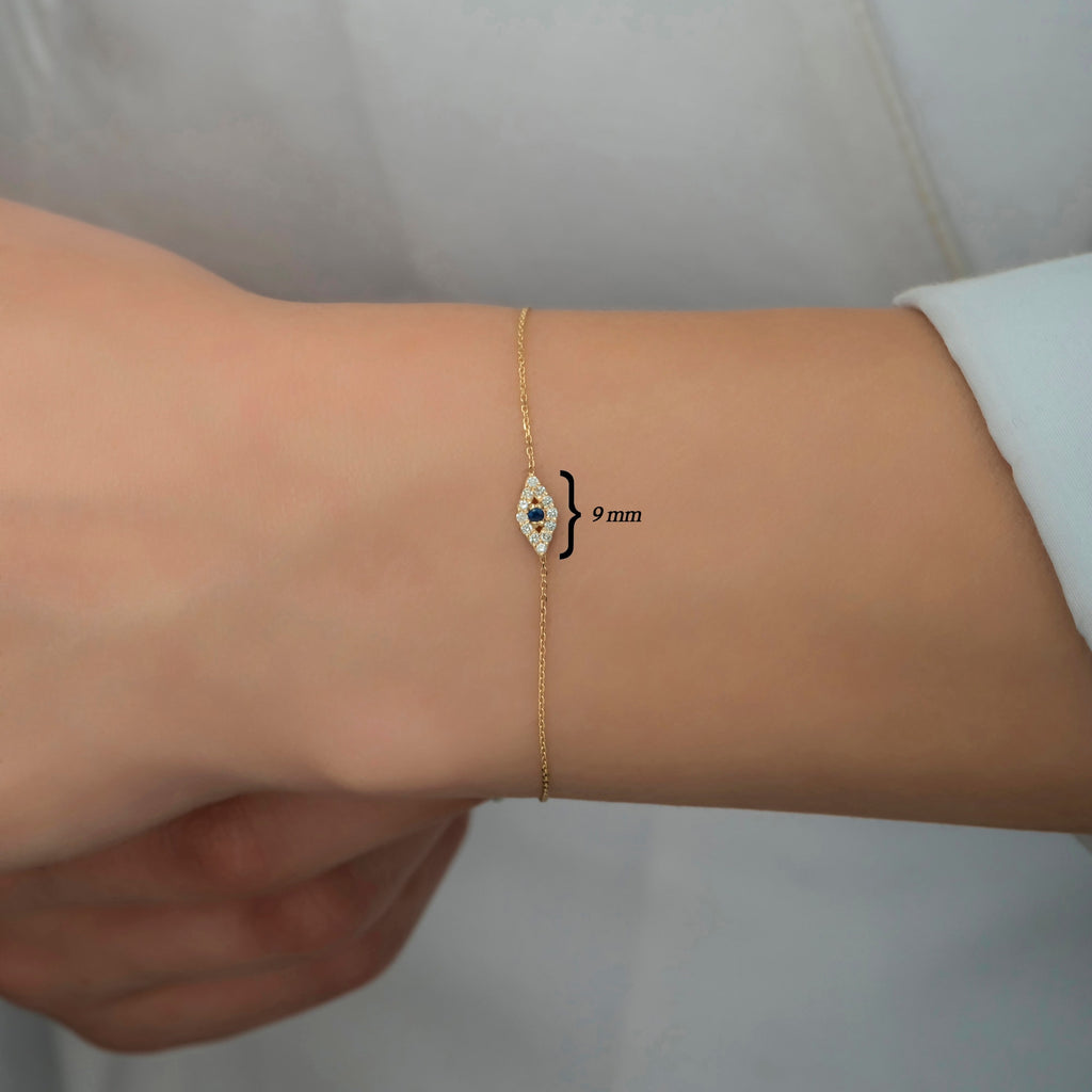 14K Gold Diamond Evil Eye Bracelet – Sentinel