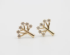 14K Gold Diamond Tree Stud Earrings – Arbor