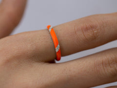 14K Gold Diamond Enamel Ring – Colvera