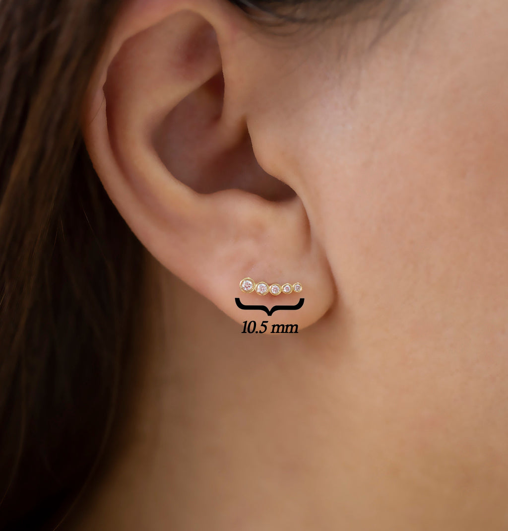 14K Gold Diamond Dainty Stud Earrings – Radiant