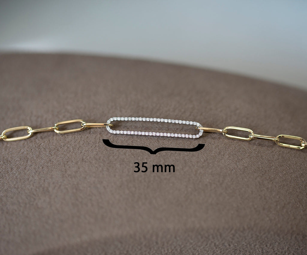 14K Gold Diamond Paperclip Bracelet – Norelle