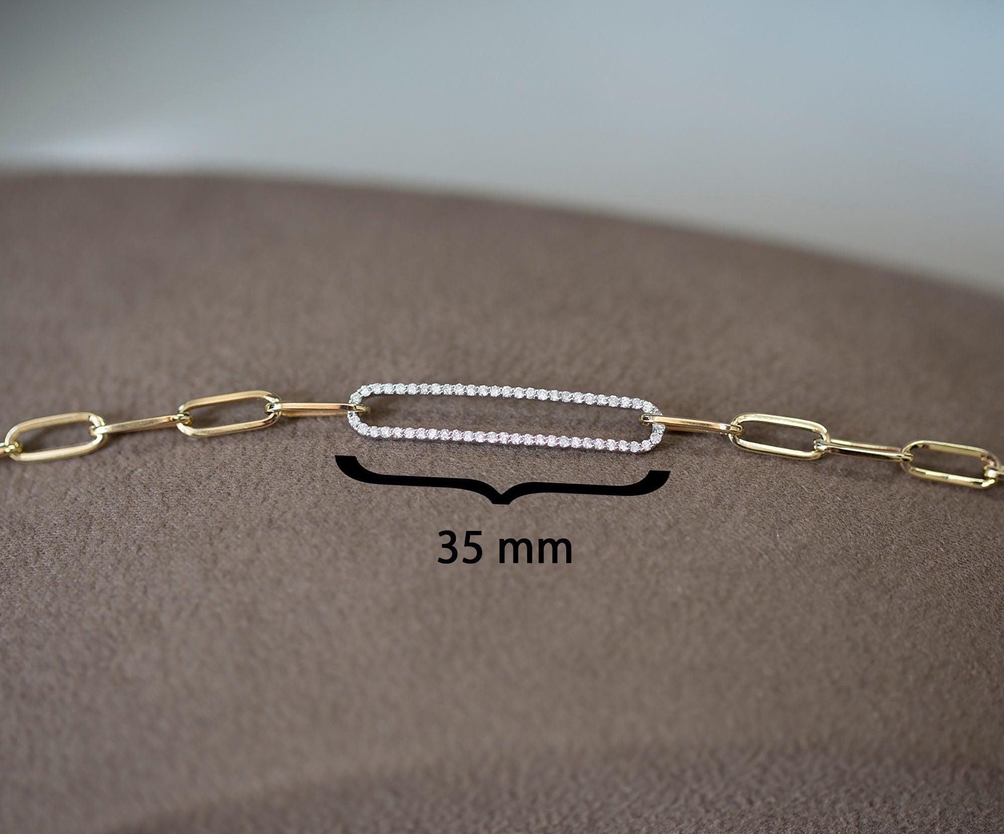 14K Gold Diamond Paperclip Bracelet – Norelle