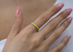 14K Gold Diamond Enamel Ring – Colvera