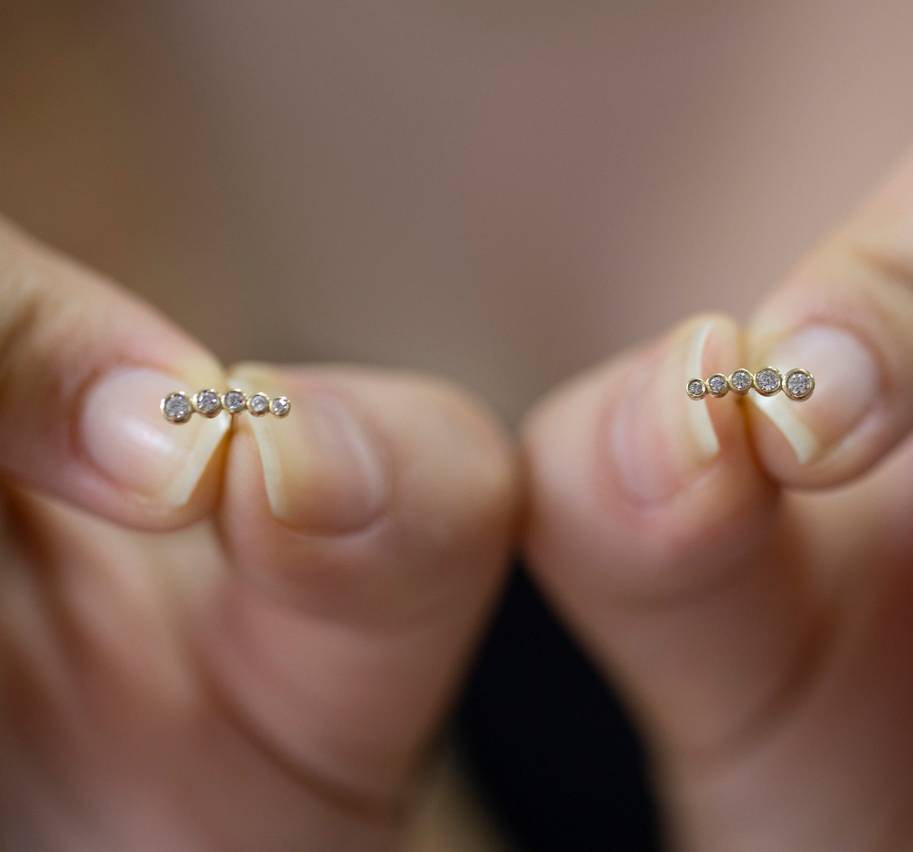 14K Gold Diamond Dainty Stud Earrings – Radiant