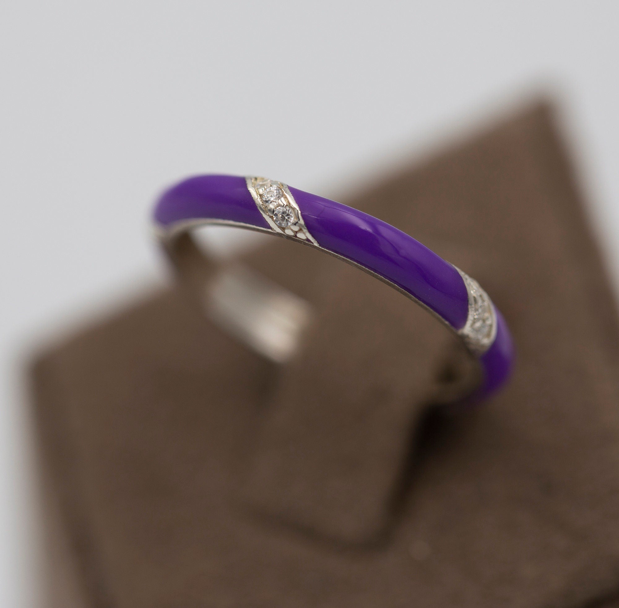 14K Gold Diamond Enamel Ring – Colvera