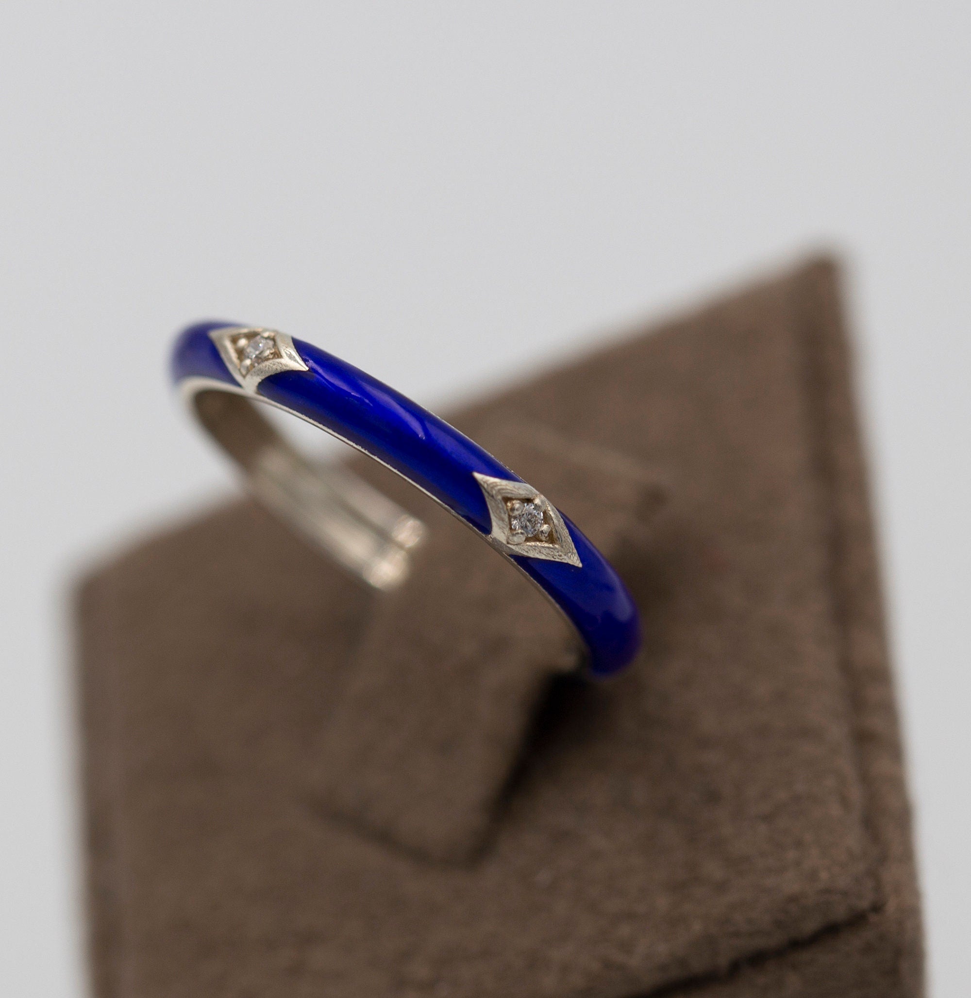 14K Gold Colorful Diamond Enamel Ring – Solenne