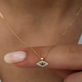 14K Gold Diamond Evil Eye Necklace – Sentinel
