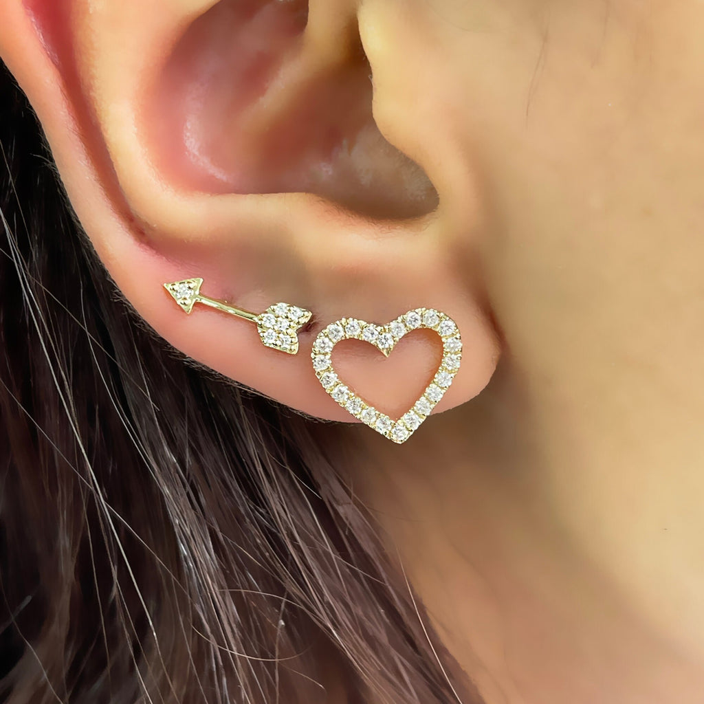 14K Gold Diamond Arrow Stud Earrings – Arcus