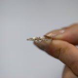 14K Gold Natural Diamond Clover Ring, Elegant Minimalist Four-Leaf Clover Design, Dainty Diamond Promise Ring for Women, Lucky Jewelry Gift