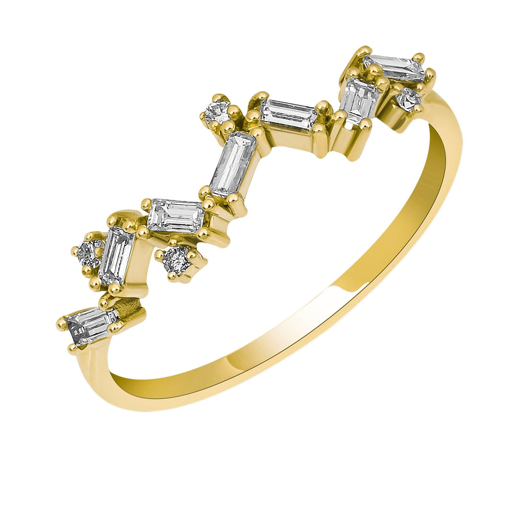 14K Gold Baguette Diamond Ring – Cylena