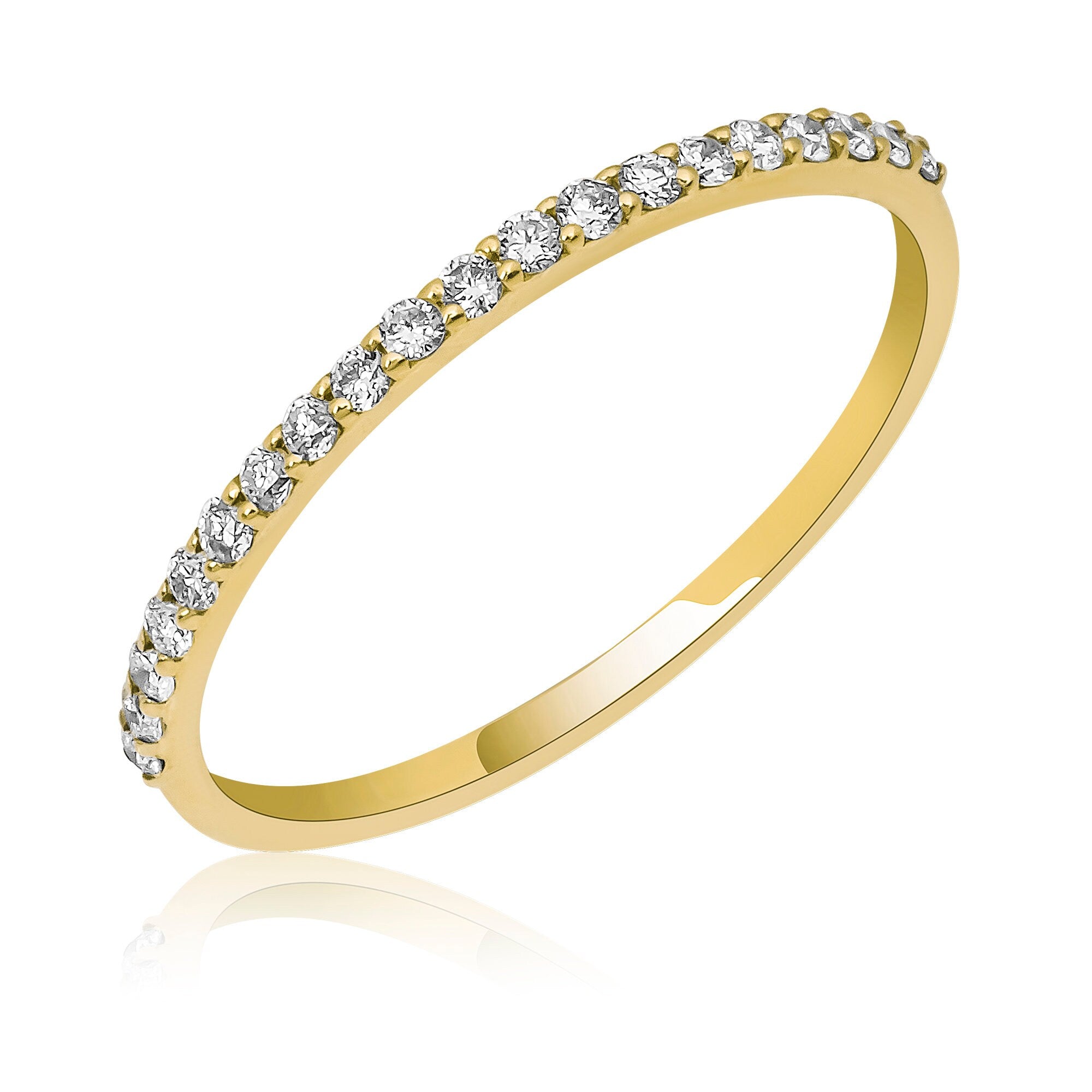 14K Gold 1.40 MM Round Diamond Half Eternity Band – Mirvane