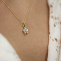 14K Gold Diamond Pavé Flower Necklace – Blossomé