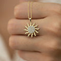 14K Gold Diamond Sun Pendant Necklace – Solara Radiant