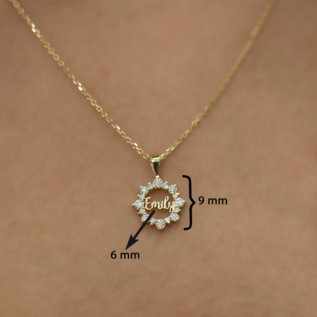 14K Gold Diamond Personalized Sun Necklace – Solstice Sun