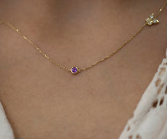 14K Gold Diamond Sideways Butterfly Necklace – Mariposa