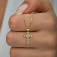 14K Gold Diamond Cross Necklace – Alenya