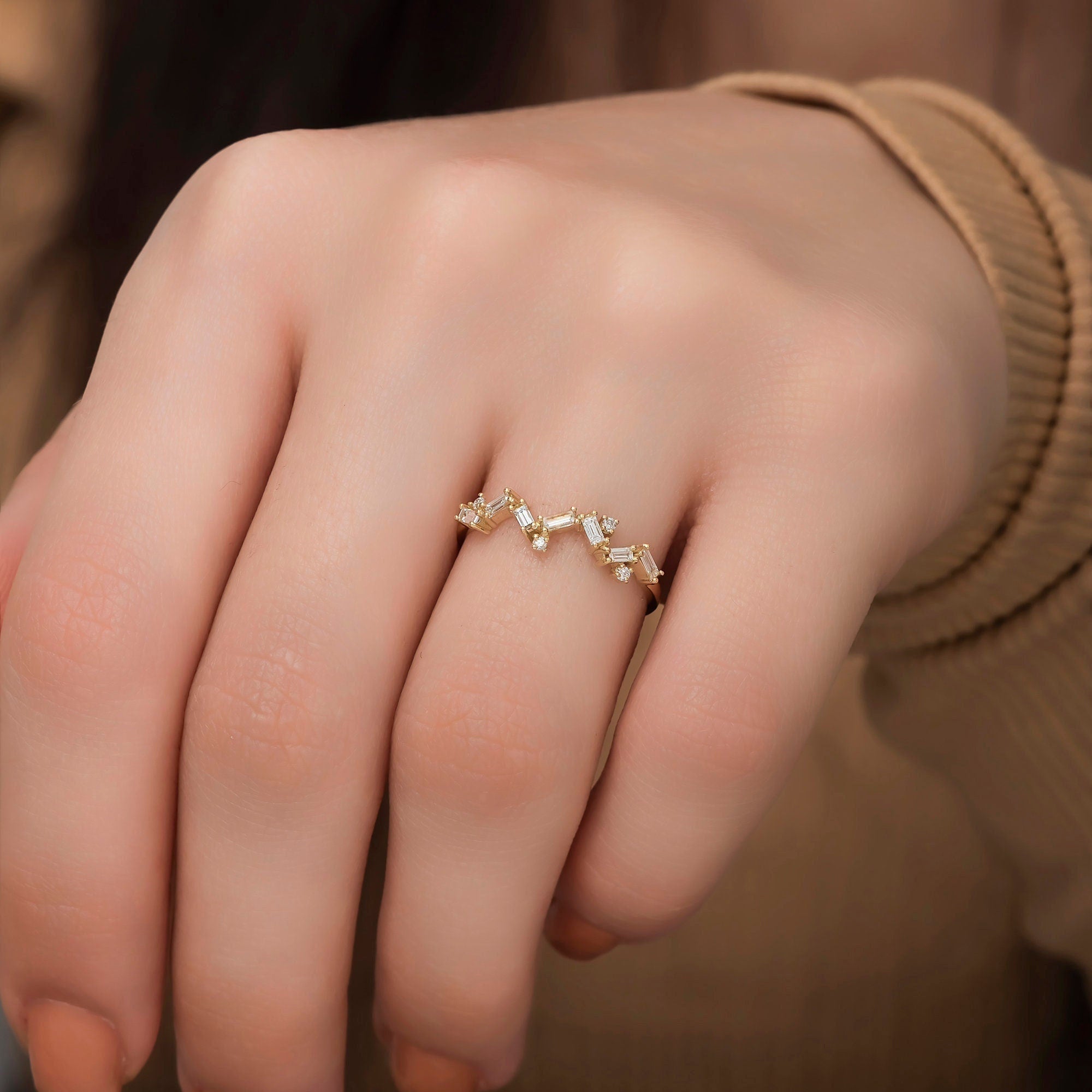 14K Gold Baguette Diamond Ring – Cylena