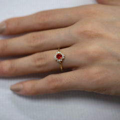 14K Gold Orange Sapphire & Diamond Ring — Seravine