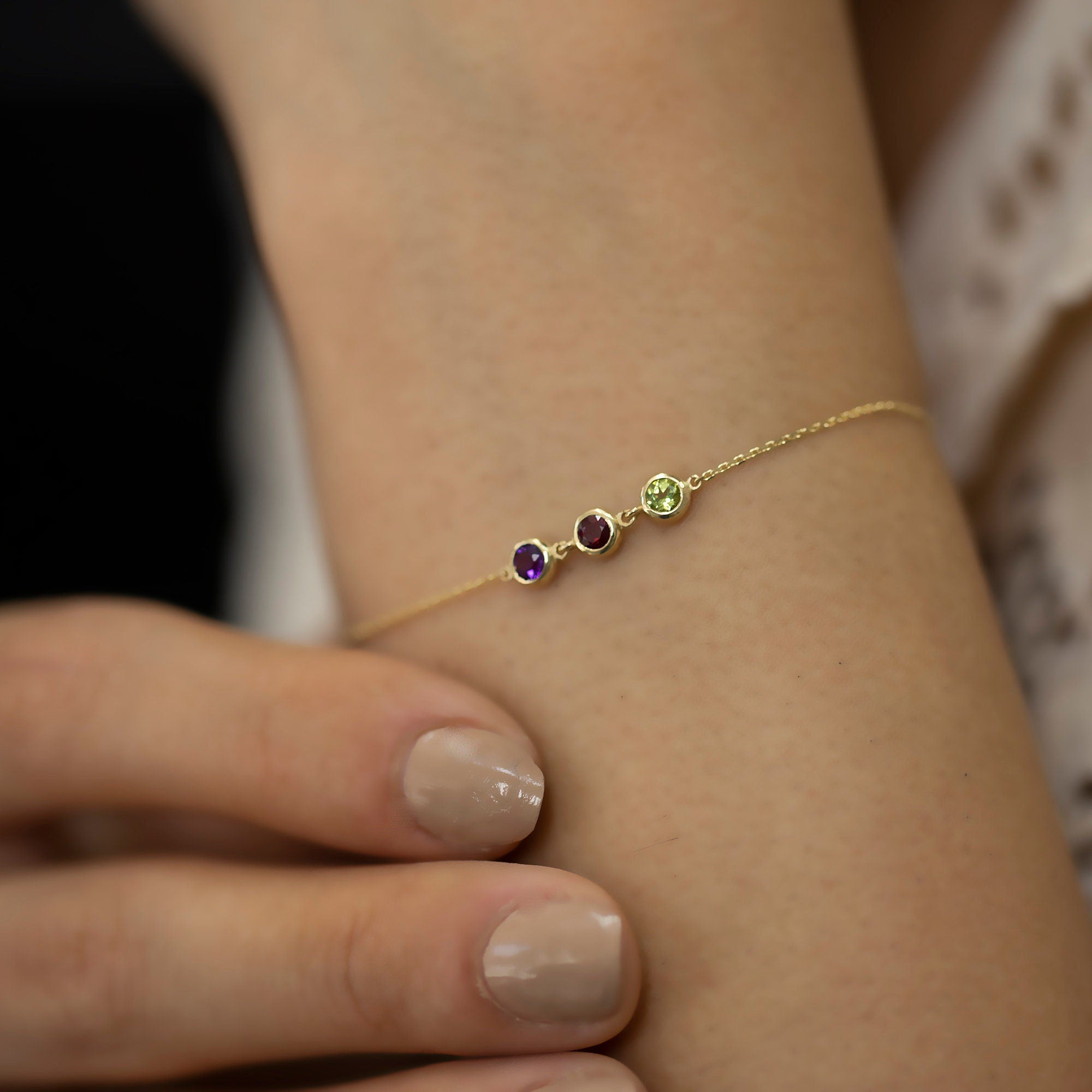 14K Gold Birthstone Bracelet – Virenna