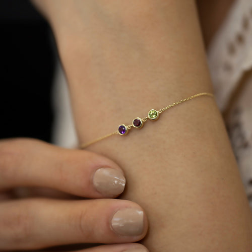 14K Gold Birthstone Bracelet – Virenna