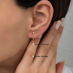 14K Gold Diamond Long Chain Earrings — Elara