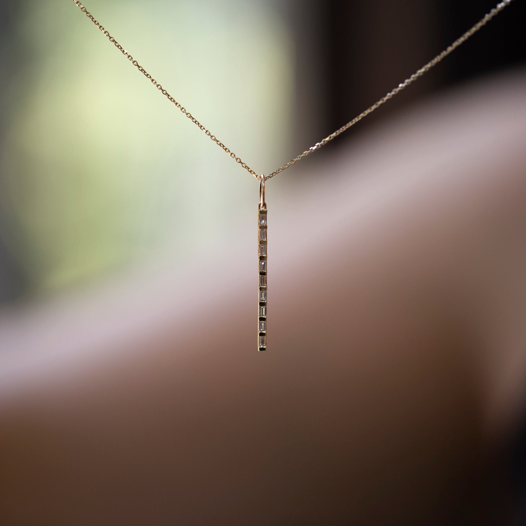 14K Gold Baguette Diamond Necklace – Zenith