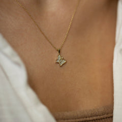 14K Gold Diamond Butterfly Necklace – Aeloria