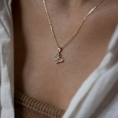 14K Gold Diamond Butterfly Necklace – Aeloria