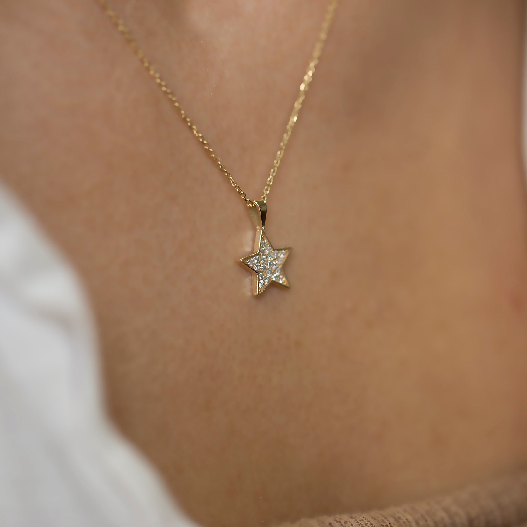 14K Gold Diamond Star Necklace – Celestalis