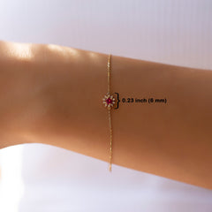 14K Gold Ruby & Diamond Round Bracelet – Astra