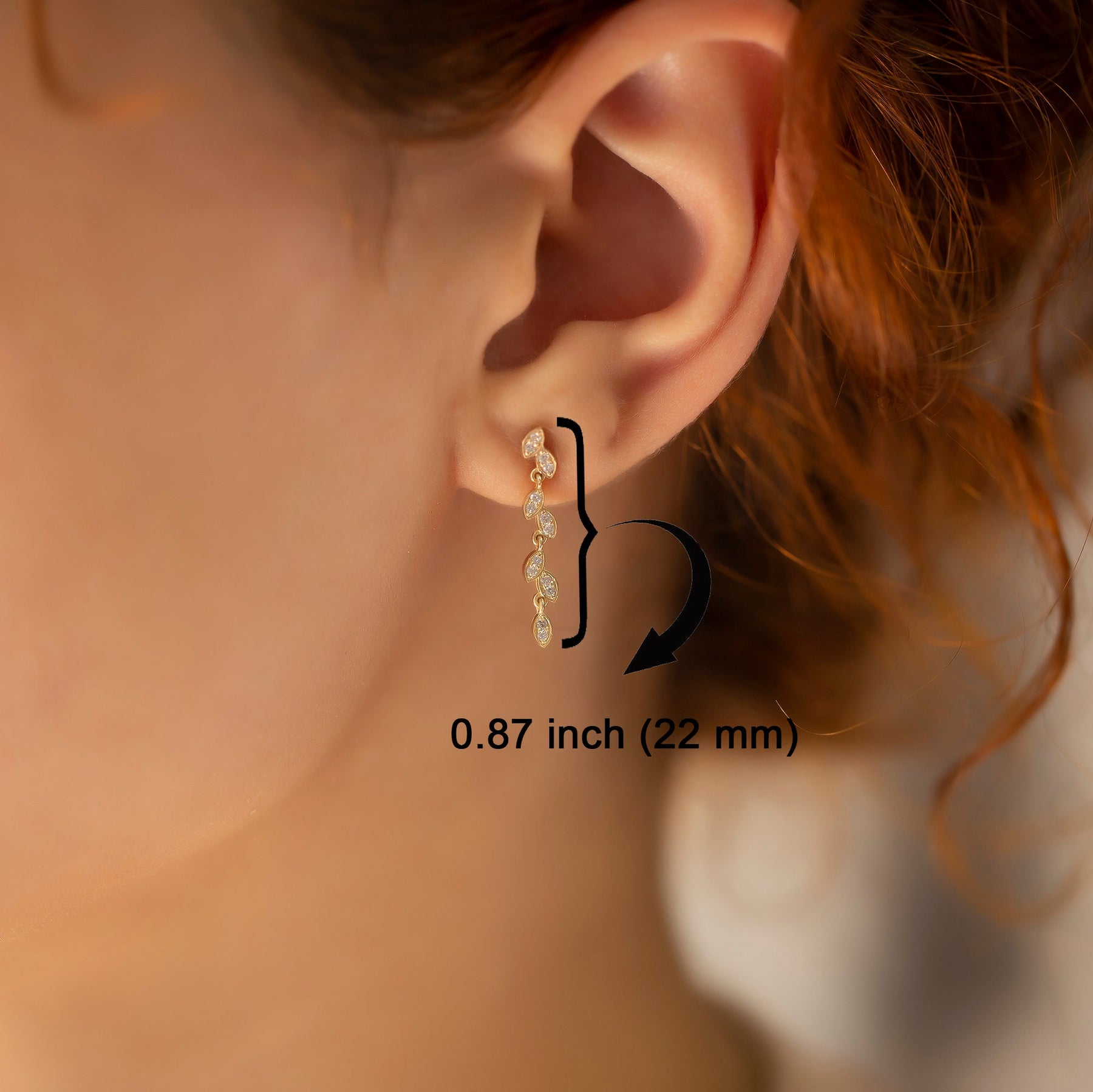 14K Gold Diamond Vine Dangle Earrings – Arboris